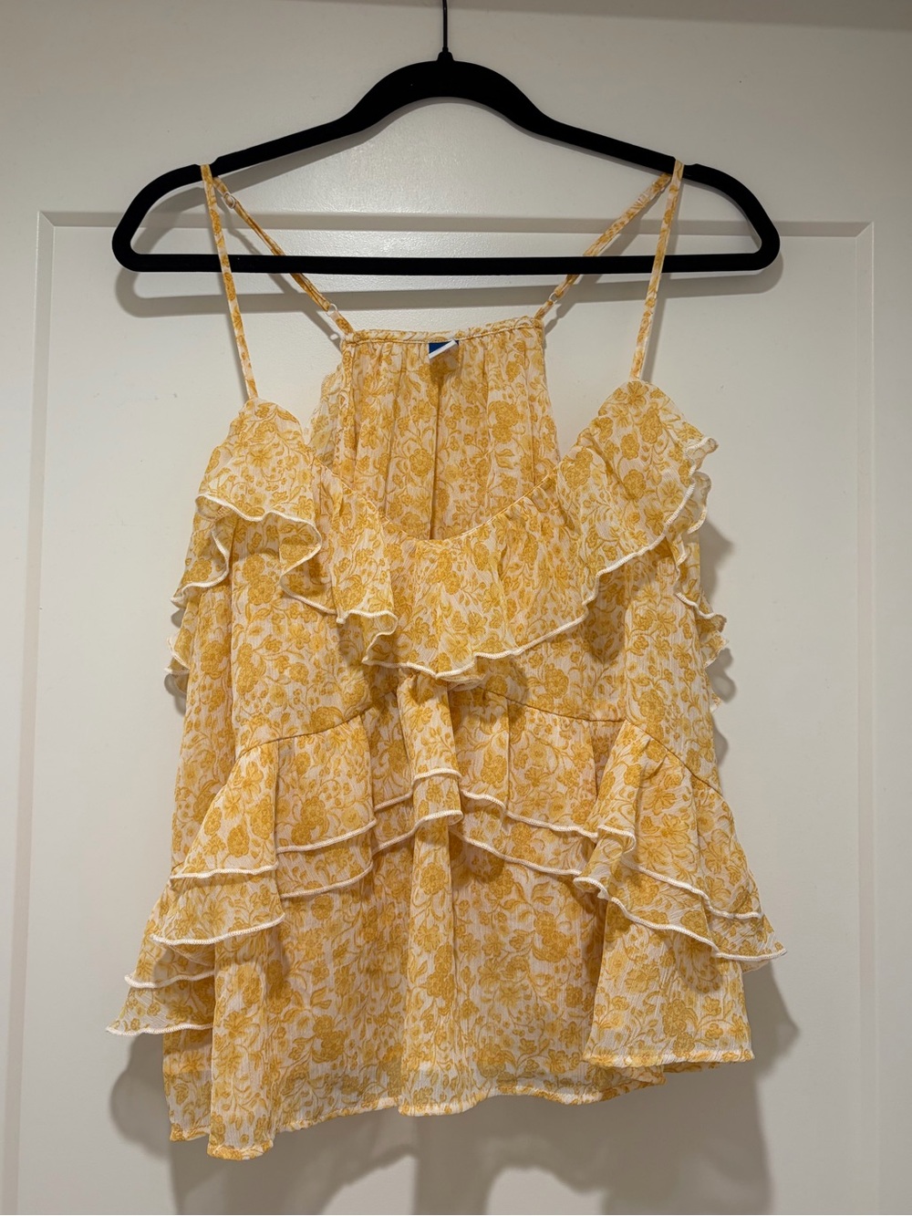 Strappy Ruffled Chiffon Top